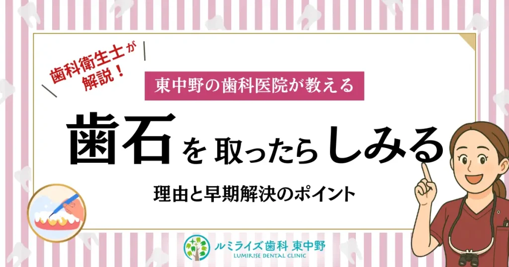 東中野の歯科医院が教える「歯石を取ったらしみる」理由と早期解決のポイント
